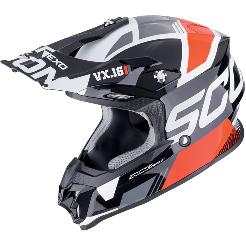 Casco de motocross Scorpion VX-16 EVO AIR ANALOG negro-rojo