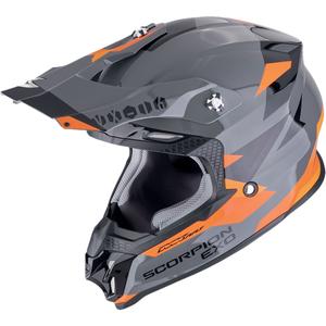 Casco de motocross Scorpion VX-16 EVO AIR ROD gris-naranja