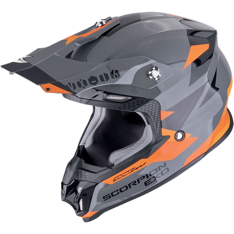 Casco de motocross Scorpion VX-16 EVO AIR ROD gris-naranja