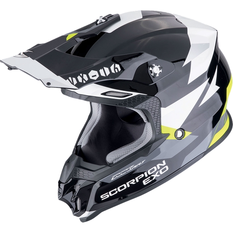 Casco de motocross Scorpion VX-16 EVO AIR ROD negro-amarillo fluo