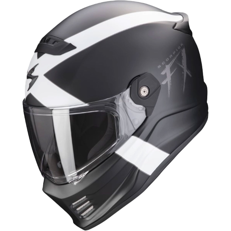 Casco de moto SCORPION COVERT FX GALLUS blanco y negro
