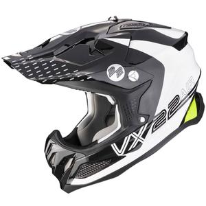 Casco de motocross Scorpion VX-22 Air Ares negro-blanco-amarillo fluo