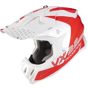 Casco de motocross Scorpion VX-22 Air Ares blanco-rojo