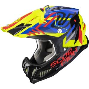 Casco de motocross Scorpion VX-22 Air Neox negro-rojo-azul-amarillo fluo