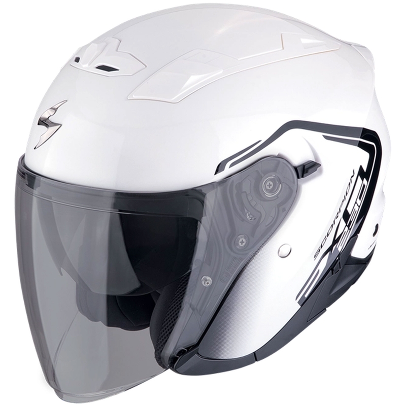 Casco de moto abierto SCORPION EXO-230 CIT-E blanco-negro