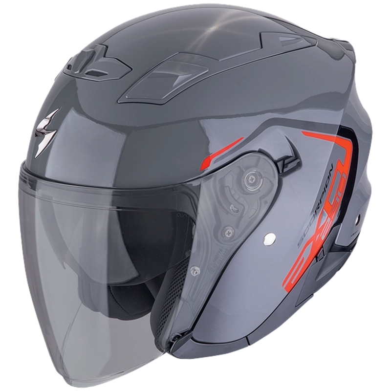 Casco de moto abierto SCORPION EXO-230 CIT-E gris-rojo
