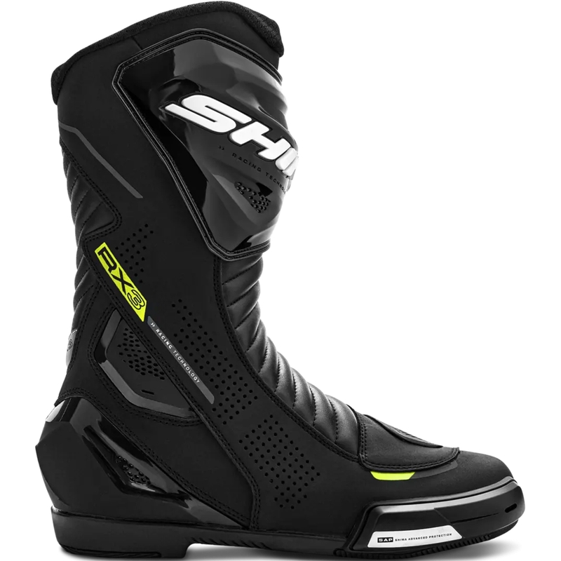 Botas de moto Shima RX-3 negro-amarillo fluo