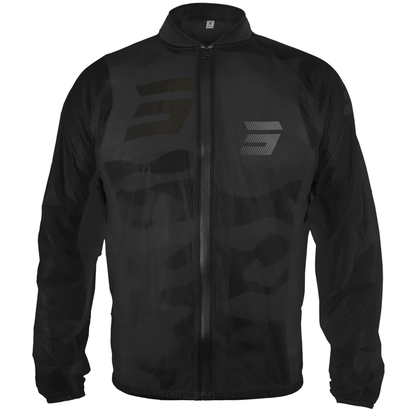 Chaqueta impermeable cortavientos negra Shot