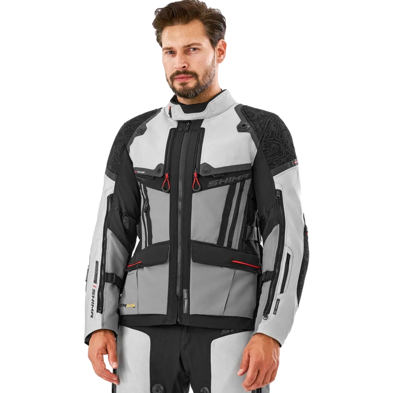 Chaqueta de moto Shima Tracker gris claro