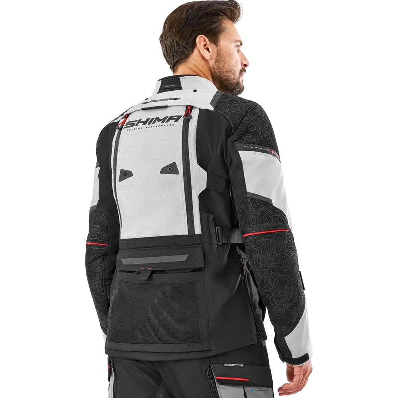 Chaqueta de moto Shima Tracker gris claro