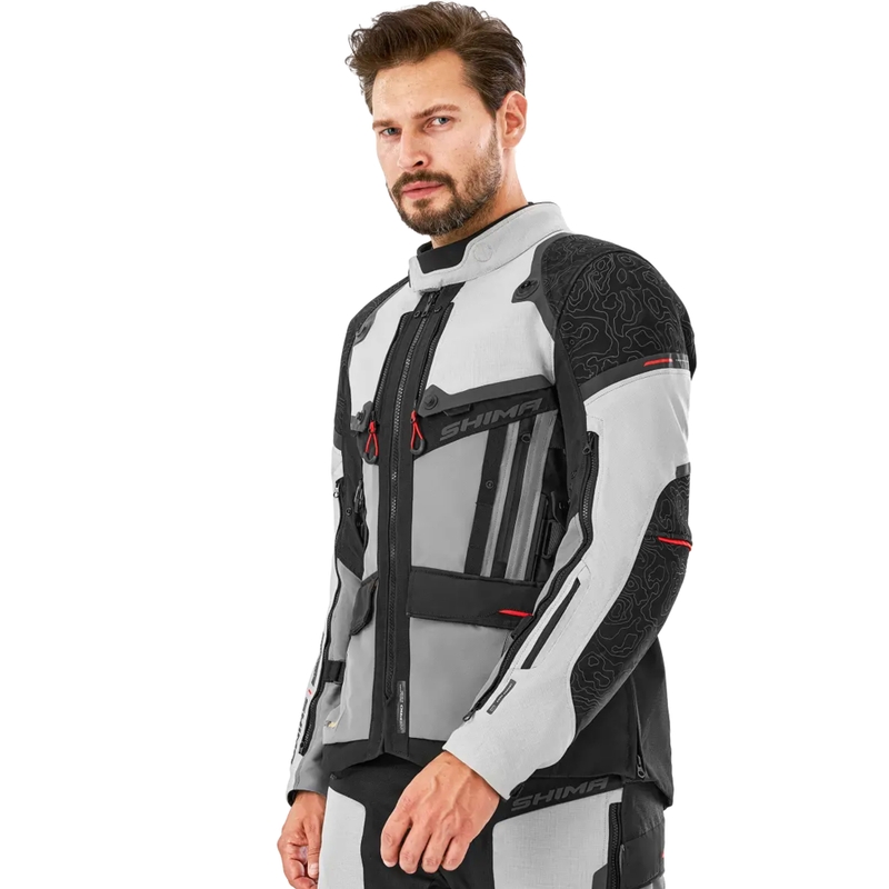 Chaqueta de moto Shima Tracker gris claro