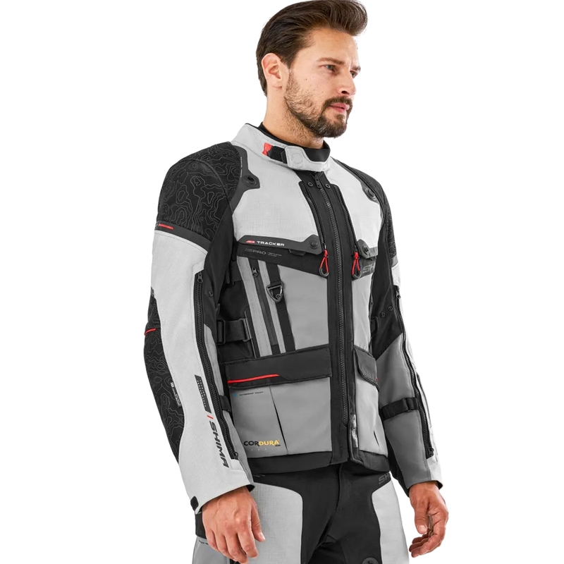 Chaqueta de moto Shima Tracker gris claro