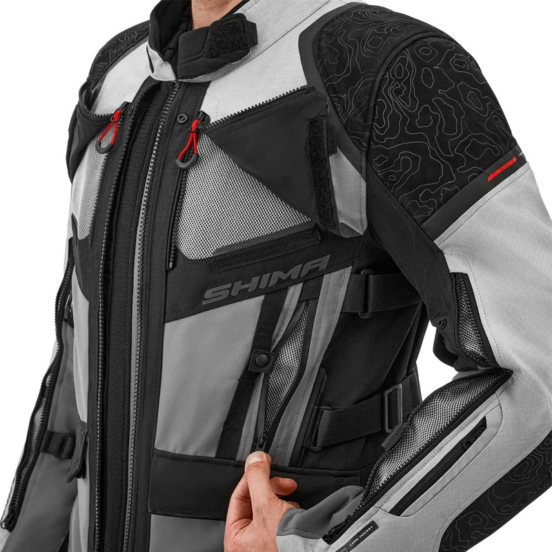 Chaqueta de moto Shima Tracker gris claro