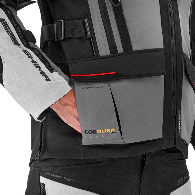Chaqueta de moto Shima Tracker gris claro