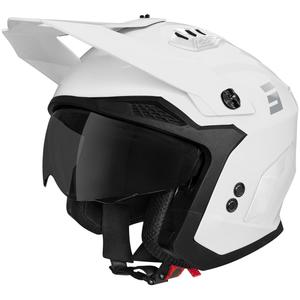 Casco de motocicleta abierto Shot Drop Solid, blanco brillante