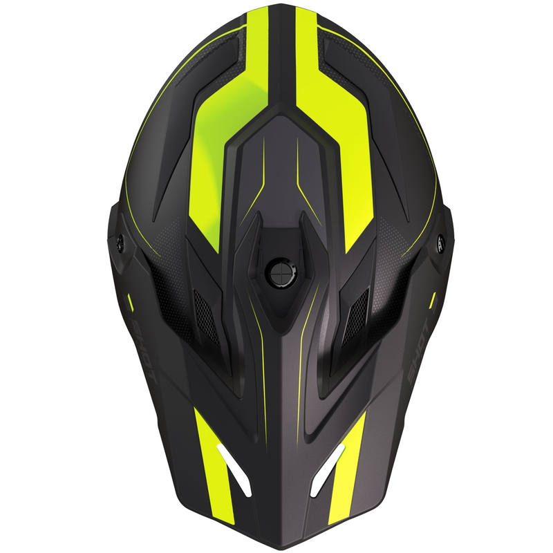 Casco de moto enduro Shot Trek Max Vision Rally negro mate-amarillo fluo