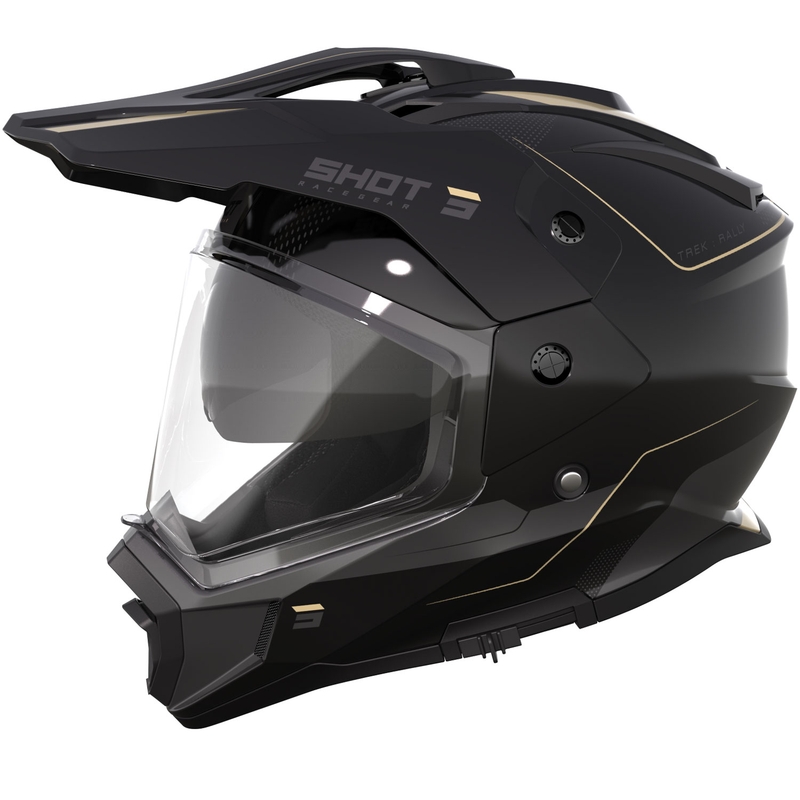 Casco de moto enduro Shot Trek Max Vision Rally negro brillante-arena