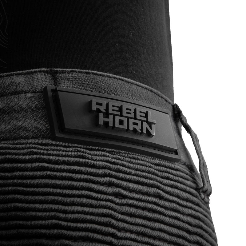 Vaqueros de moto alargados Rebelhorn Revolt Monolayer negros