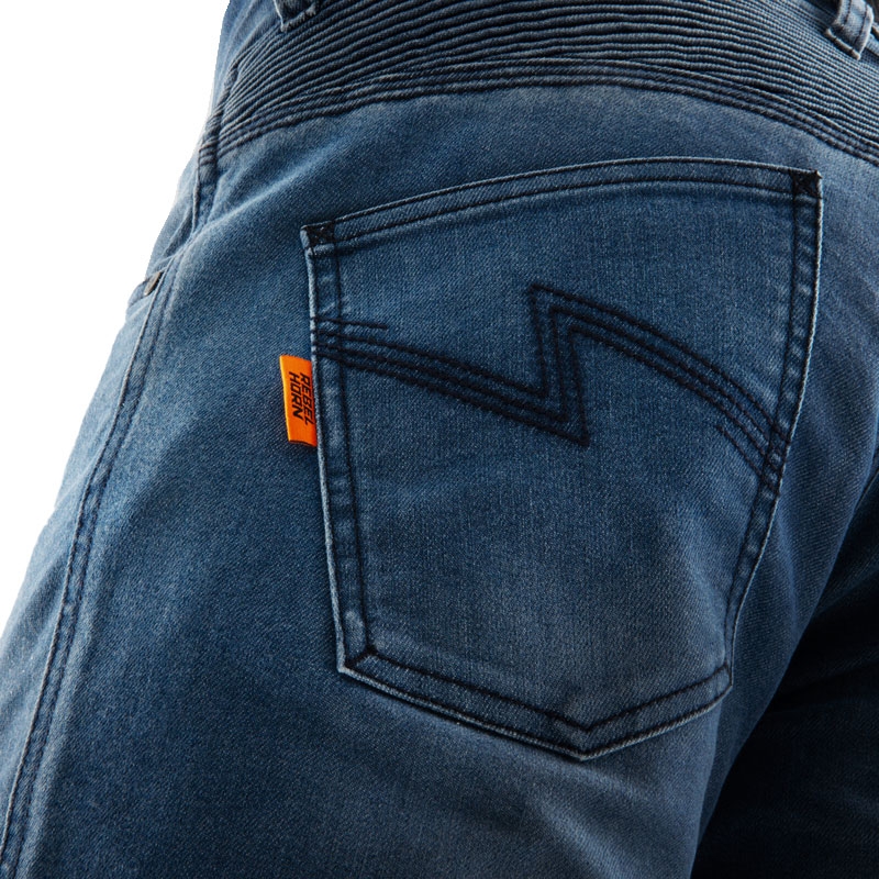 Vaqueros de moto Rebelhorn Revolt Monolayer en azul lavado