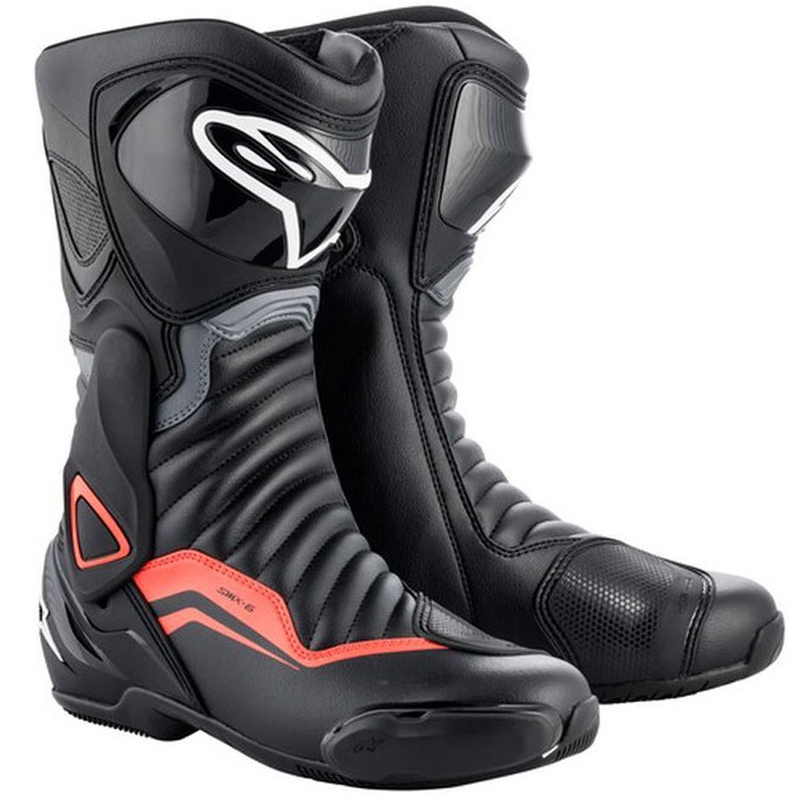 Botas de moto Alpinestars S-MX 6 negro-gris-rojo fluo