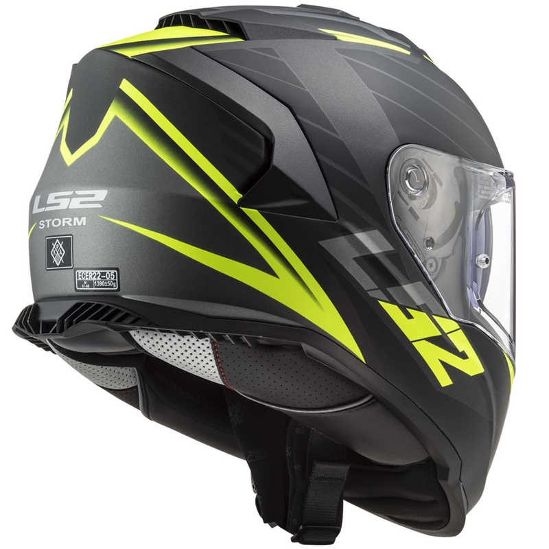 Casco integral de motocicleta LS2 FF800 Storm II Nerve negro-amarillo fluo