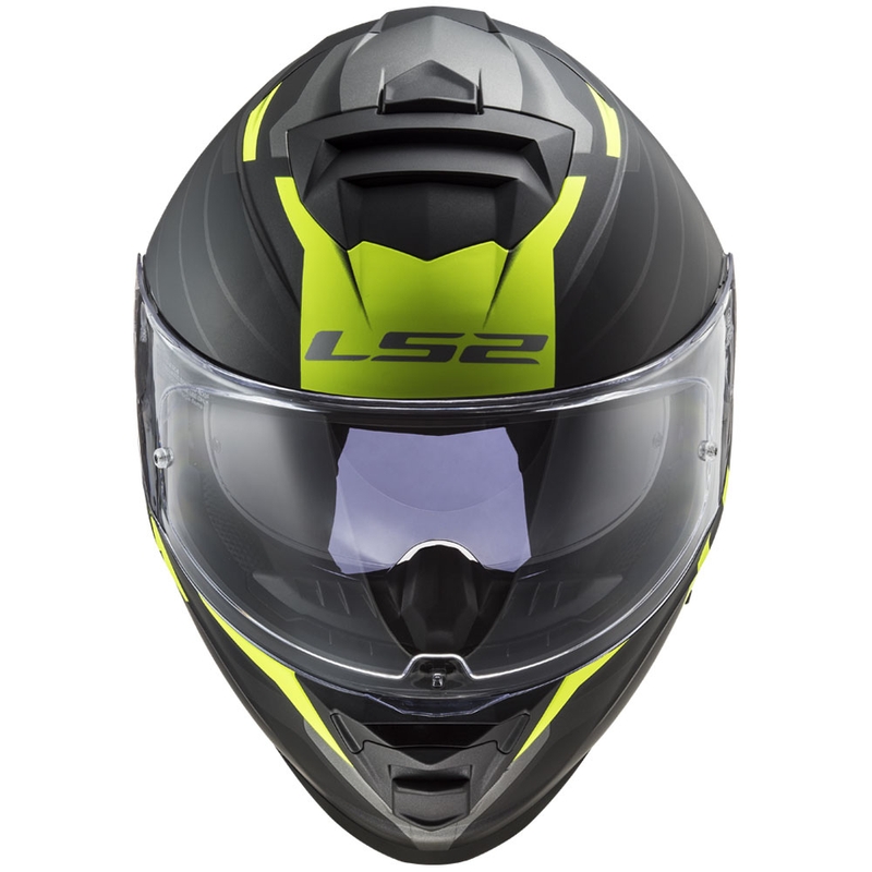 Casco integral de motocicleta LS2 FF800 Storm II Nerve negro-amarillo fluo