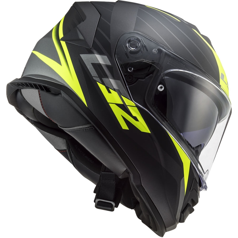 Casco integral de motocicleta LS2 FF800 Storm II Nerve negro-amarillo fluo