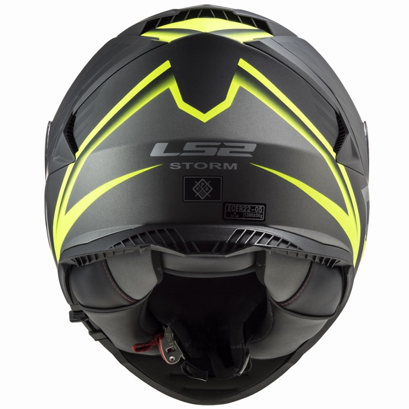 Casco integral de motocicleta LS2 FF800 Storm II Nerve negro-amarillo fluo
