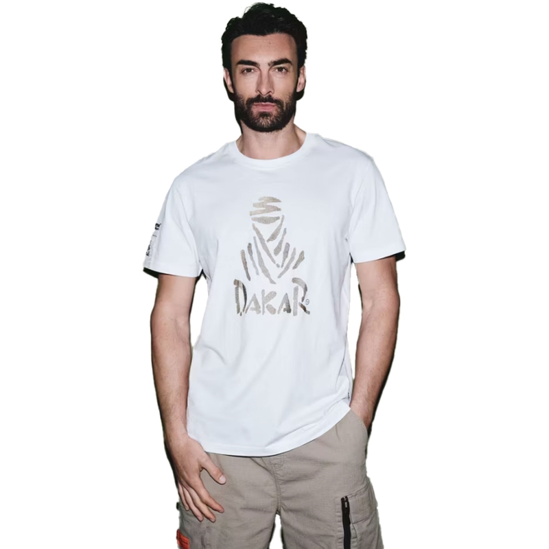 Camiseta blanca Dakar DES LOGO25
