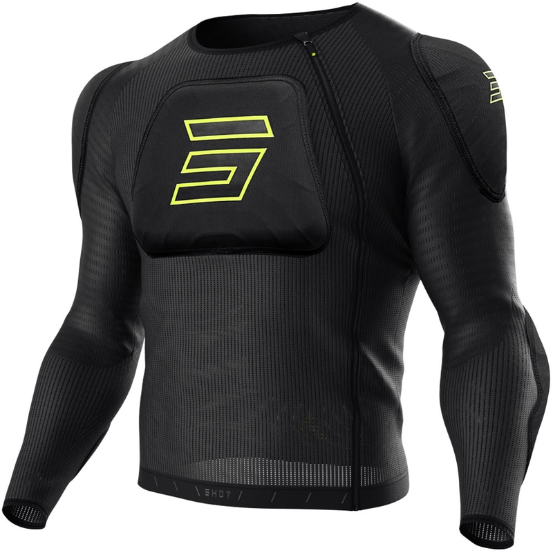Chaleco protector Shot Vest Prime negro-amarillo fluo