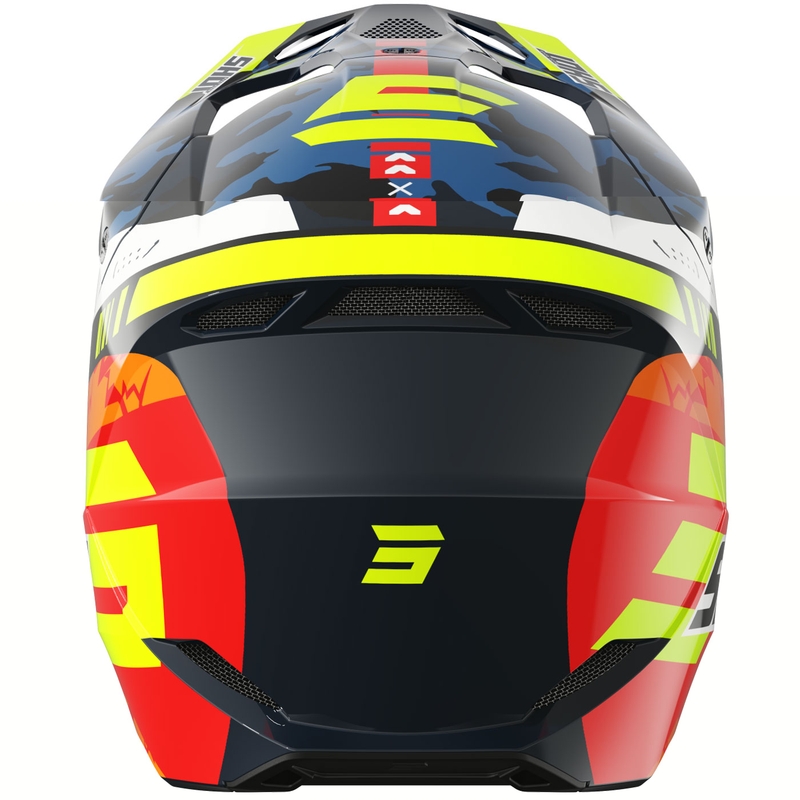 Casco de motocross Shot Furious Flash azul brillante-amarillo fluo
