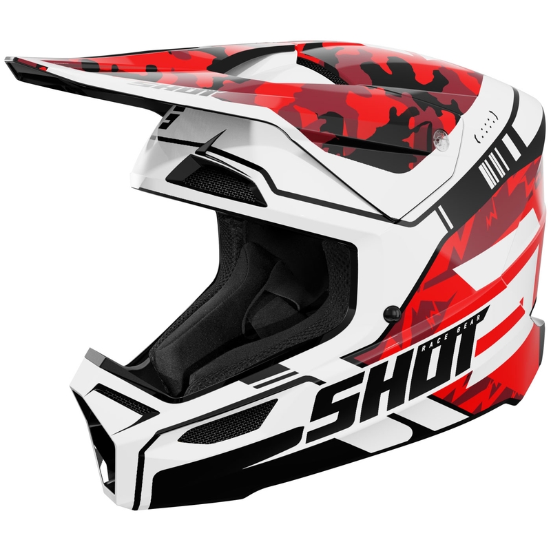 Casco de motocross Shot Furious Flash para niños, rojo brillante