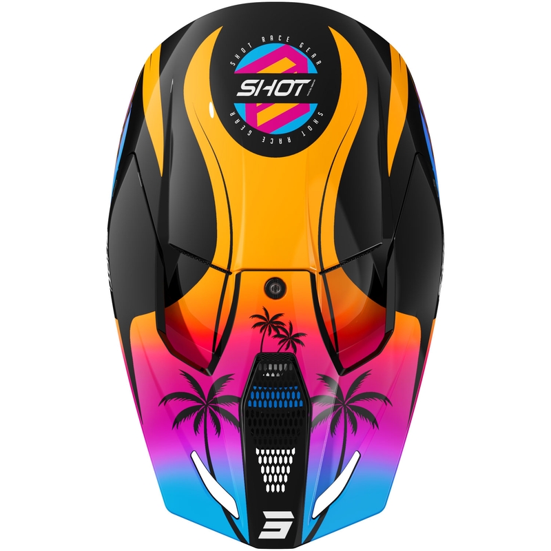 Casco de motocross Shot Furious Miami para niños, color naranja brillante