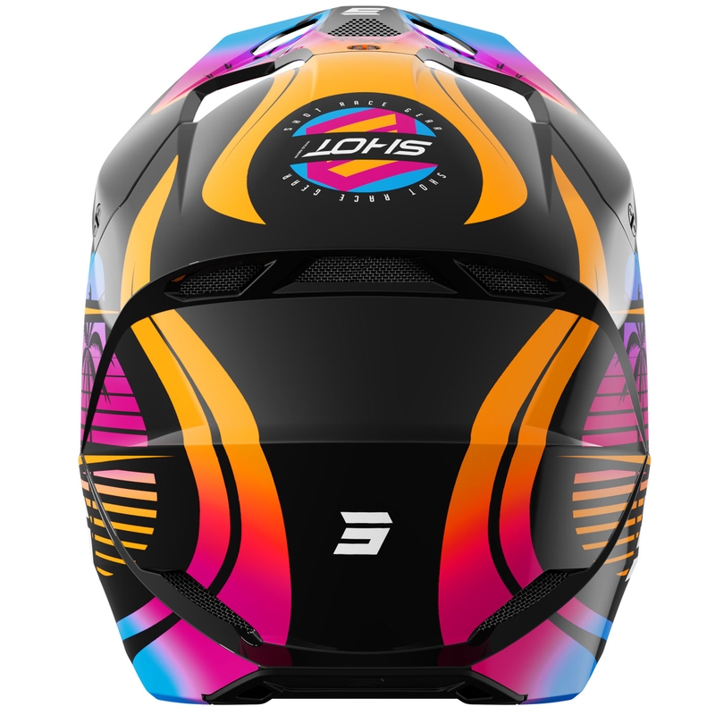 Casco de motocross Shot Furious Miami para niños, color naranja brillante