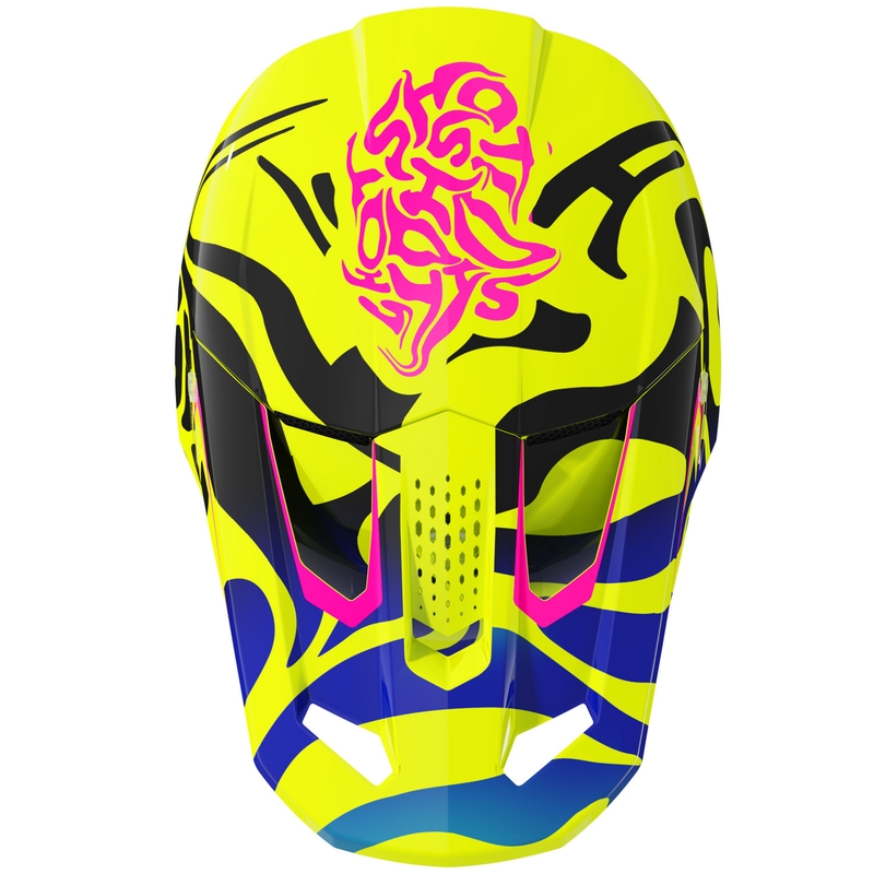 Casco de motocross Shot Speed Ghost para niños, amarillo fluorescente brillante