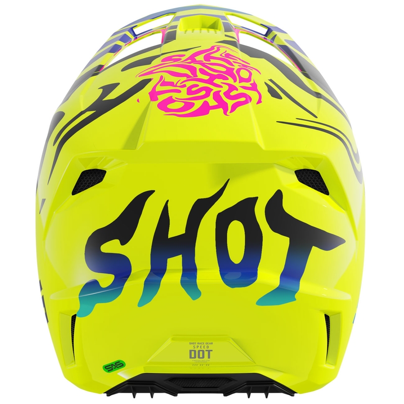 Casco de motocross Shot Speed Ghost para niños, amarillo fluorescente brillante