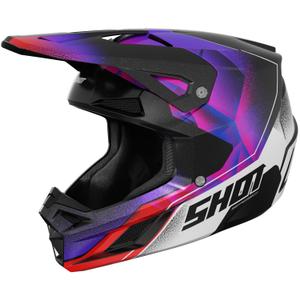 Casco de motocross Shot Speed Olymp para niños color morado perla