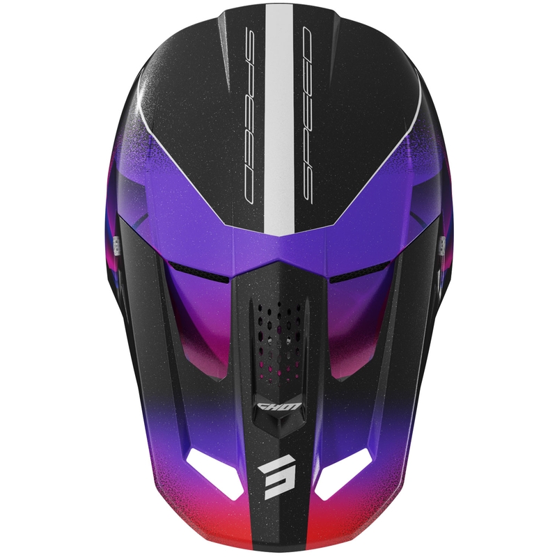 Casco de motocross Shot Speed Olymp para niños color morado perla