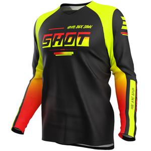 Camiseta de motocross Shot Draw Block para niños, color amarillo flúor
