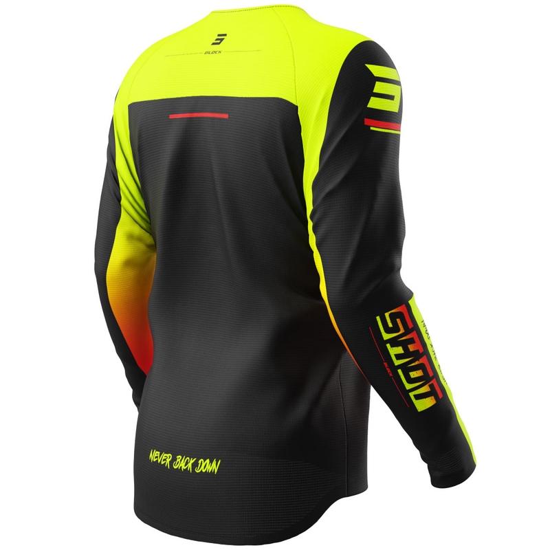 Camiseta de motocross Shot Draw Block para niños, color amarillo flúor