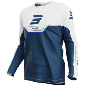 Camiseta de motocross Shot Draw Daytona para niños, azul