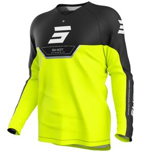 Camiseta de motocross Shot Draw Daytona para niños en amarillo flúor