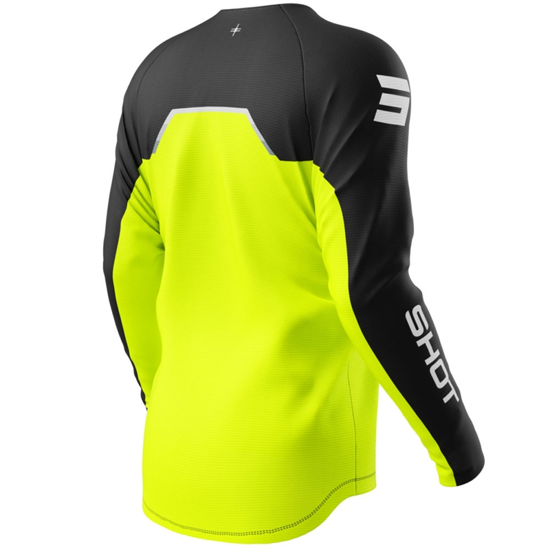 Camiseta de motocross Shot Draw Daytona para niños en amarillo flúor