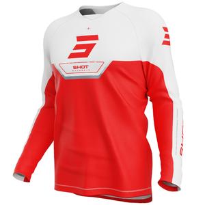 Camiseta de motocross Shot Draw Daytona para niños, color rojo