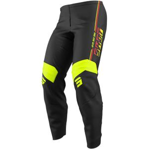 Pantalones de motocross Shot Draw Block para niños, color amarillo flúor