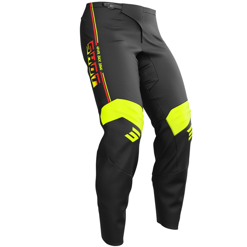 Pantalones de motocross Shot Draw Block para niños, color amarillo flúor