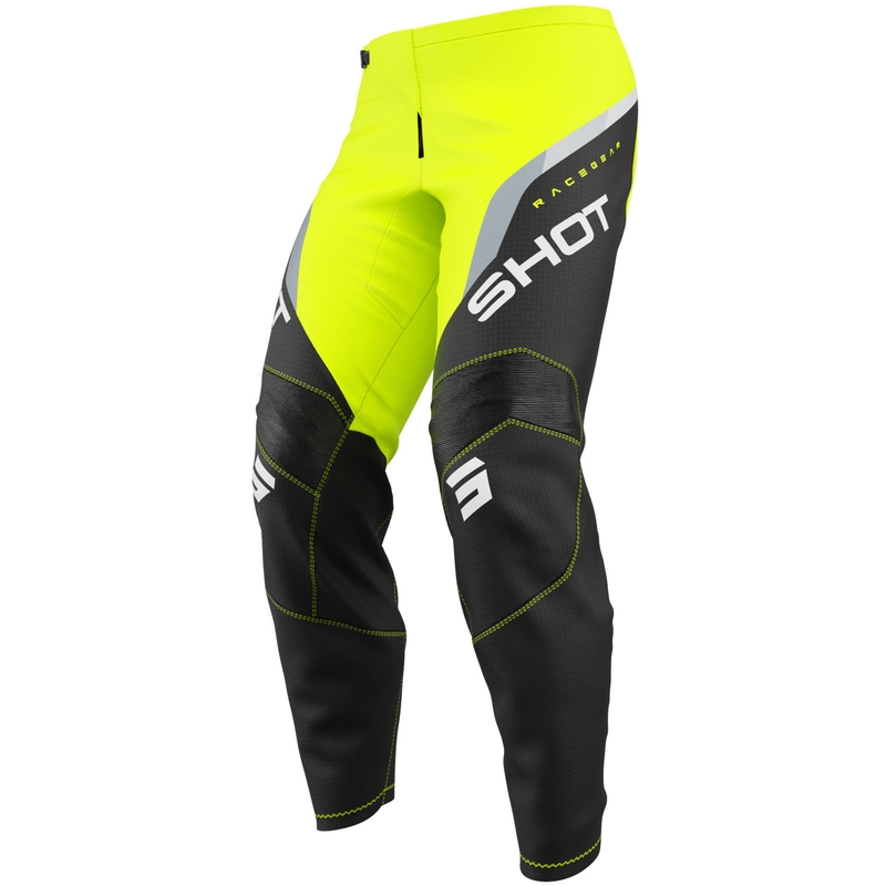 Pantalones de motocross Shot Draw Daytona para niños, color amarillo flúor