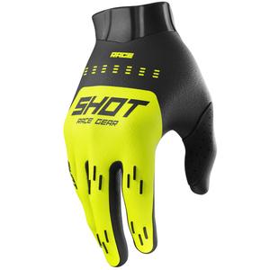 Guantes de motocross Shot Race Evo para niños, color amarillo flúor