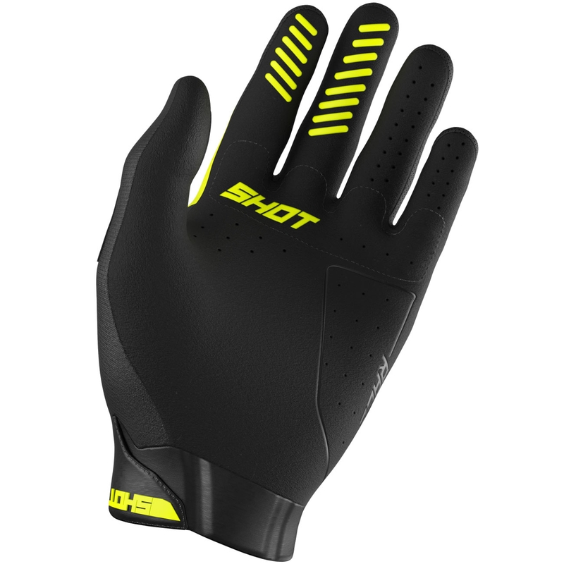 Guantes de motocross Shot Race Evo para niños, color amarillo flúor