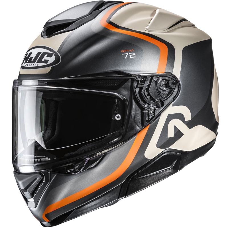 Casco integral de moto HJC RPHA 72 Ernem MC7SF negro-beige-naranja